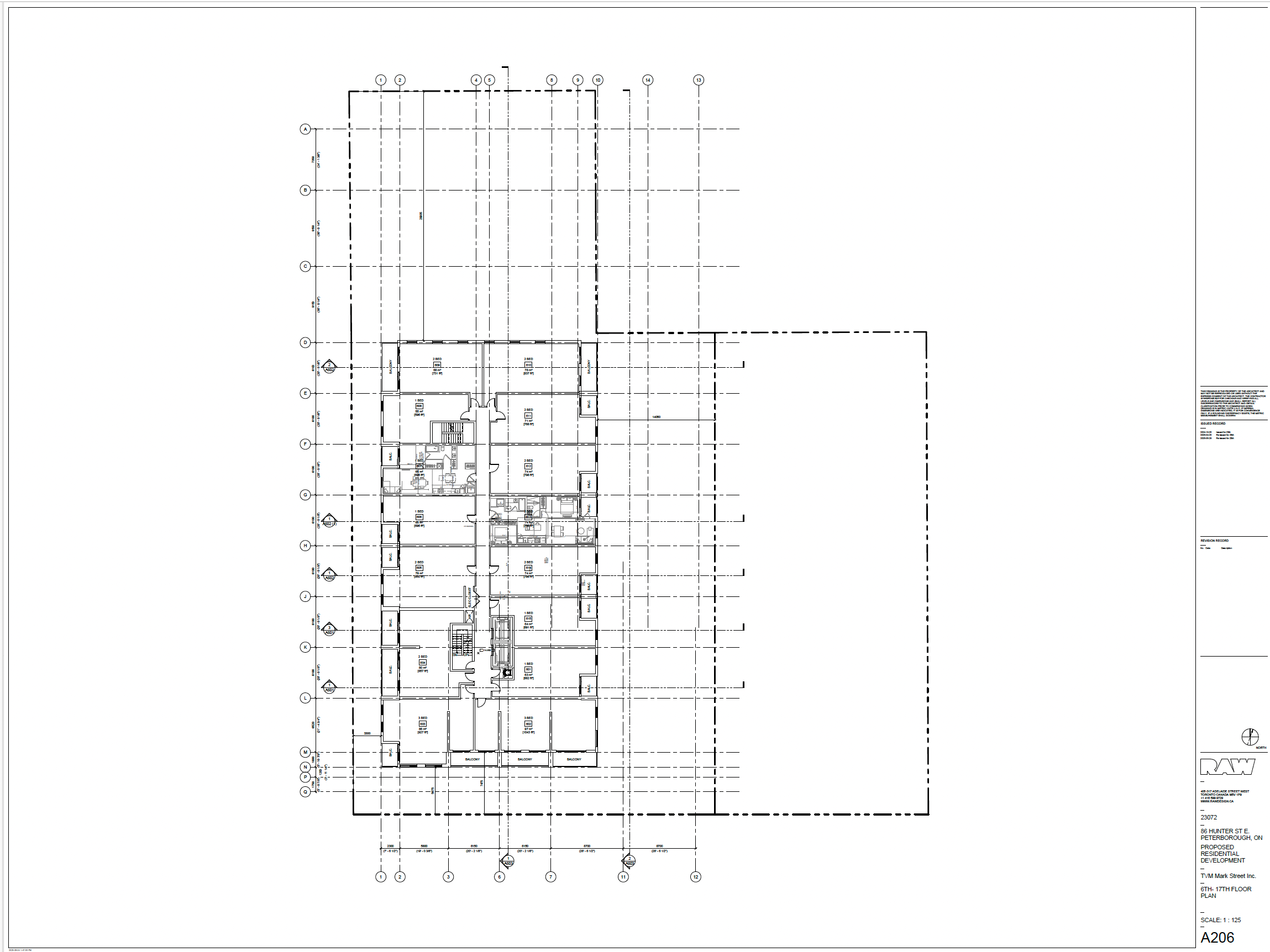 architectural drawing - six thru seventeen floors