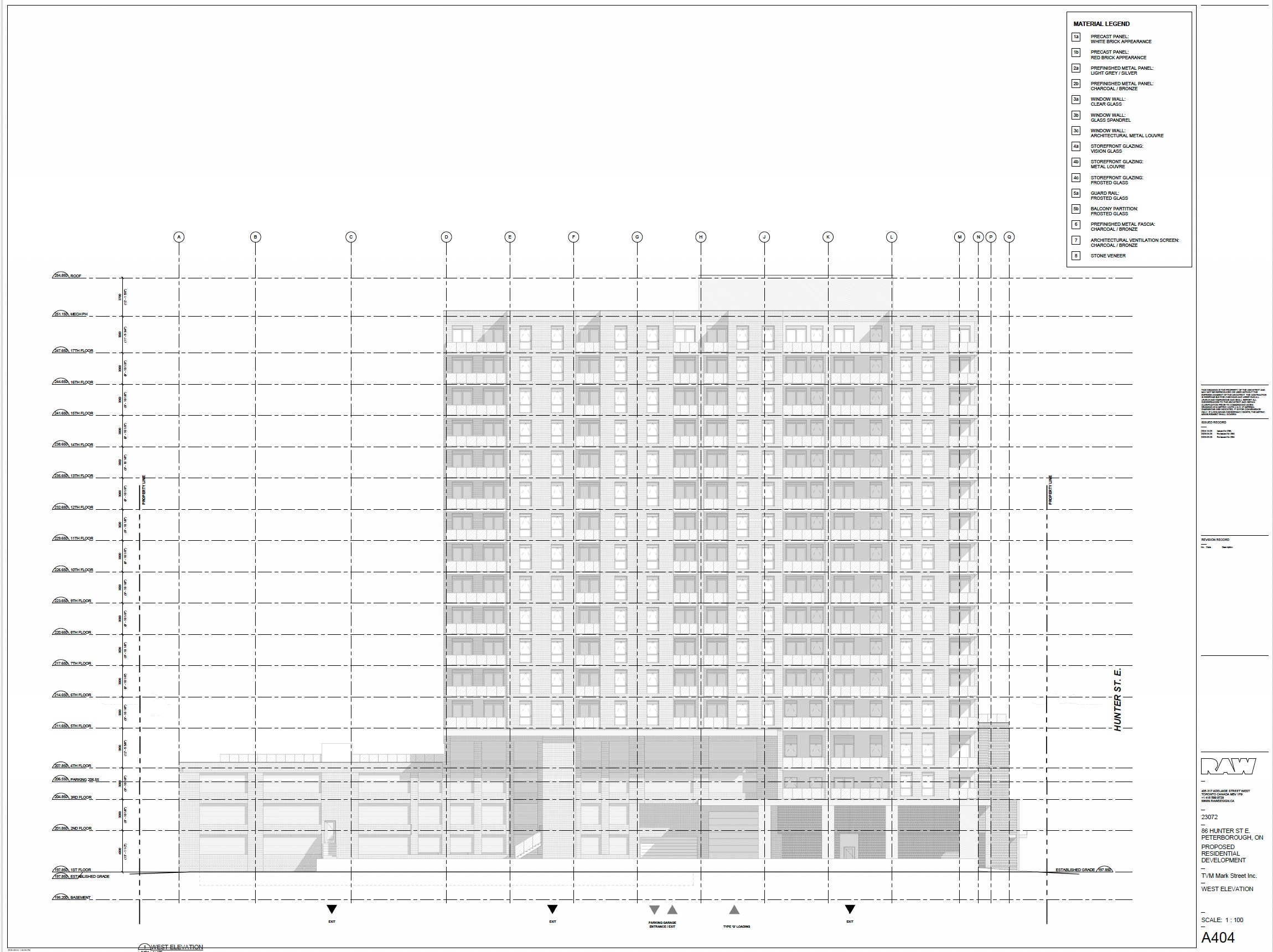 architectural drawing - west elevation