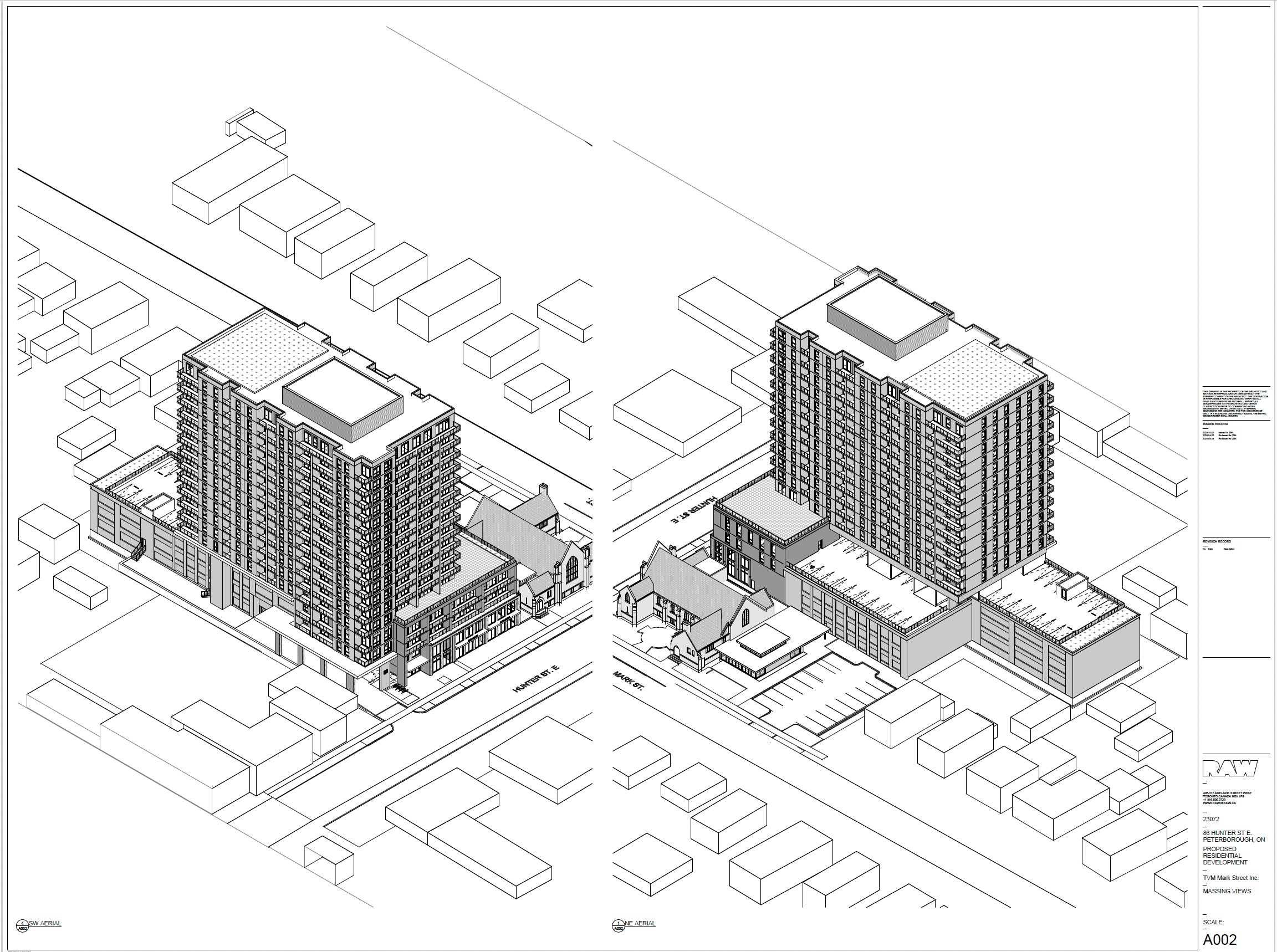 massing analysis for the 17-storey building