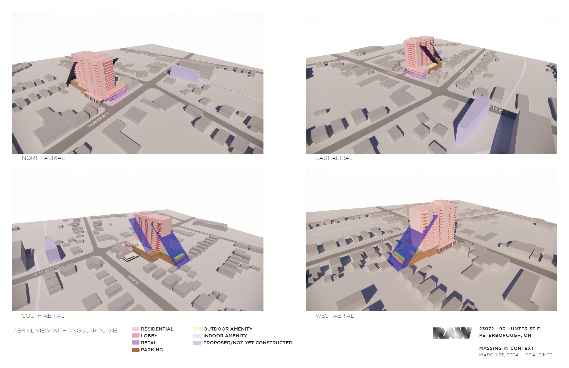 angular plane analysis for the 17-storey building