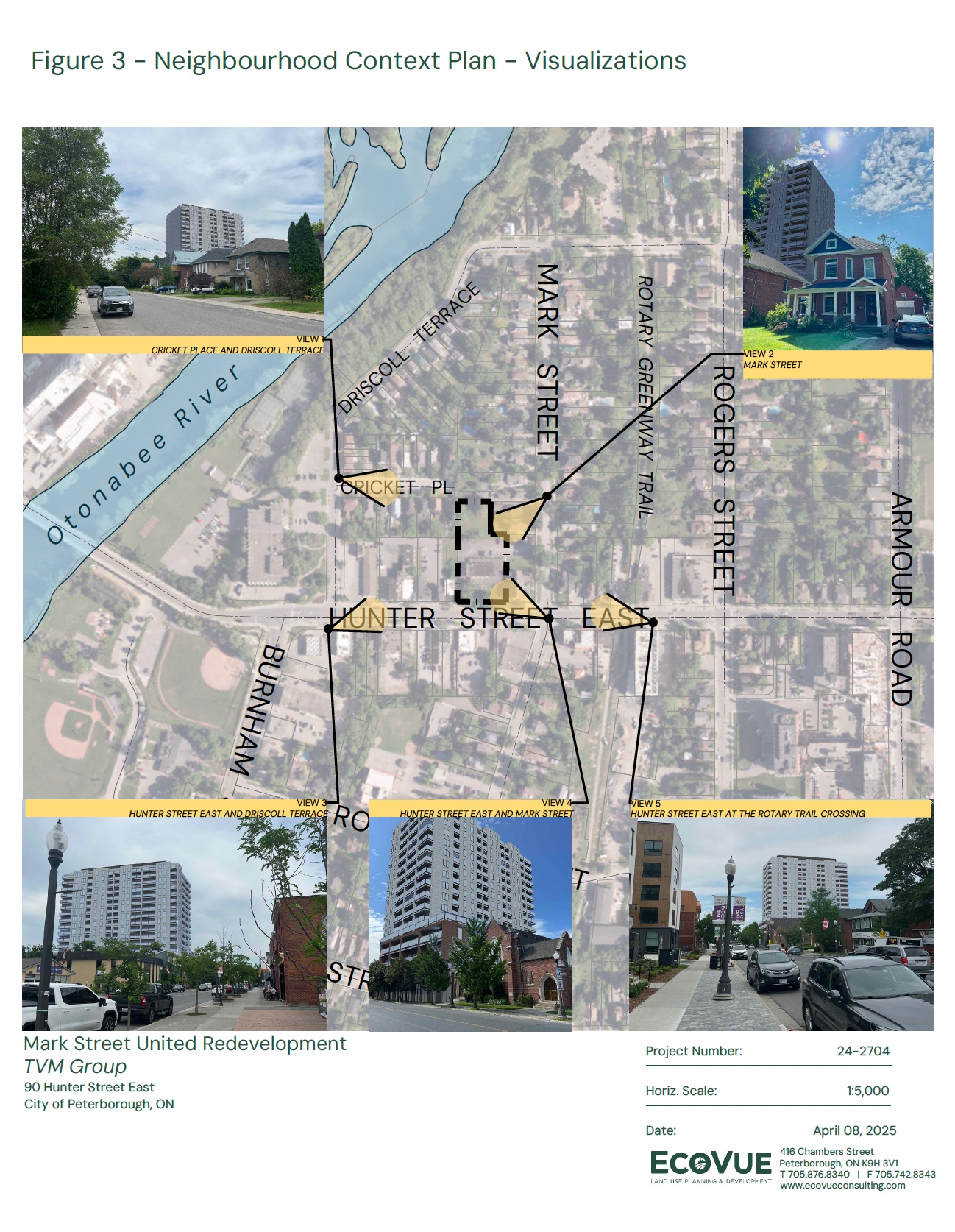 visualisations of the 17-storey building within the neighbourhood context